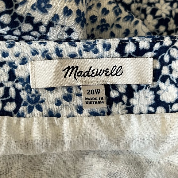 Madewell Plus Crinkle Wrap Mini Dress Blue Floral 20W - Picture 7 of 10